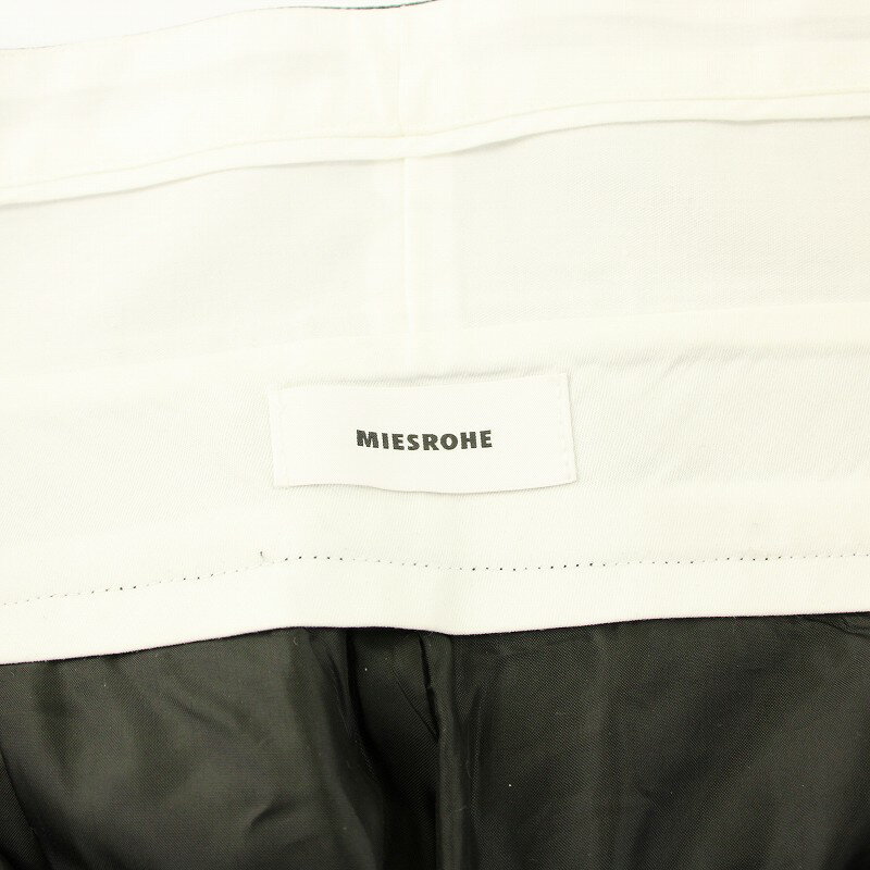 【中古】ミースロエ MIESROHE 23SS ウエストデザインマニッシュパンツ テーパード タック ジップフライ ストライプ柄 ウール 0 紺 ネイビー MWFP231038 /KU レディース 【ベクトル 古着】 250710