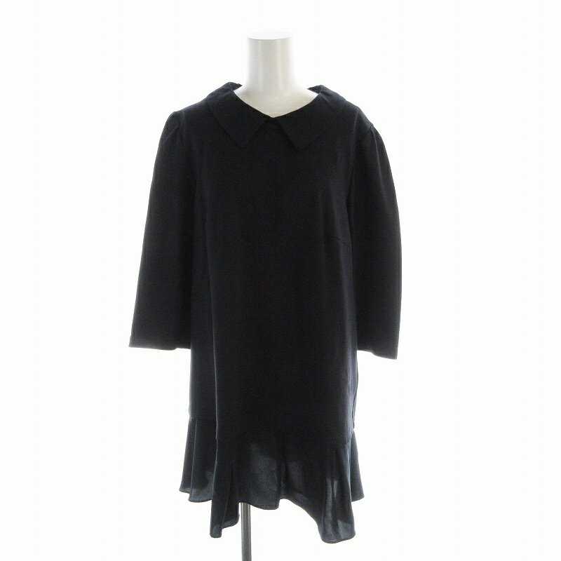 【中古】トゥービーシック TO BE CHIC チュニック ワンピース フリル 七分袖 2 紺 ネイビー W7P07-445-29 /EE レディース 【ベクトル 古着】 250709