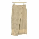 【中古】ドレステリア DRESSTERIOR リネンストライプスカート ロング タイト 38 ライトベージュ 085-76065 /OR レディース 【ベクトル...
