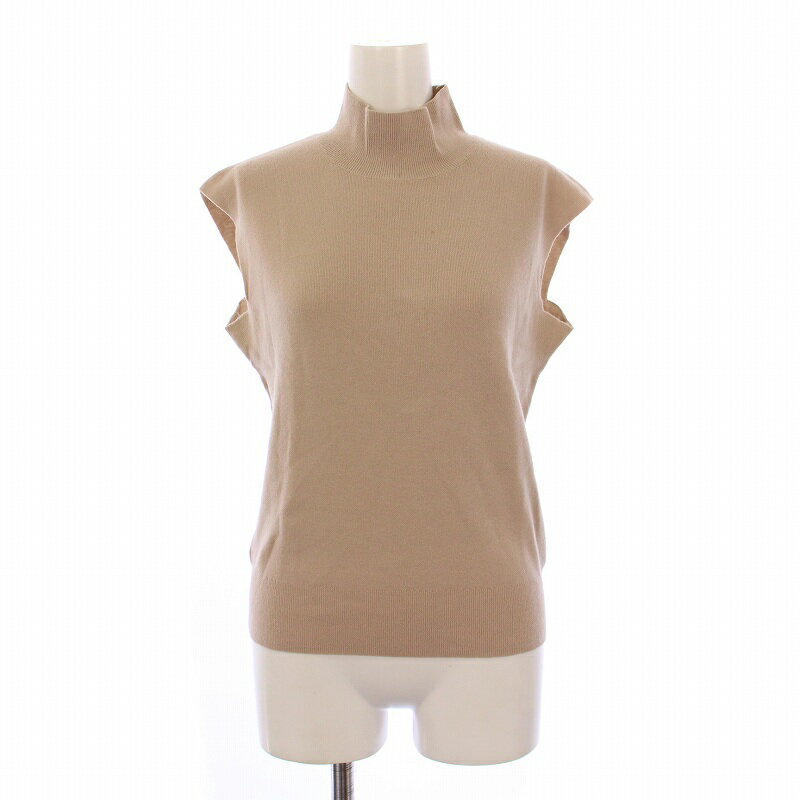 【中古】アナイ ANAYI 21SS ニット セーター ノースリーブ ハイネック ウール 38 ベージュ 102118-16-1..