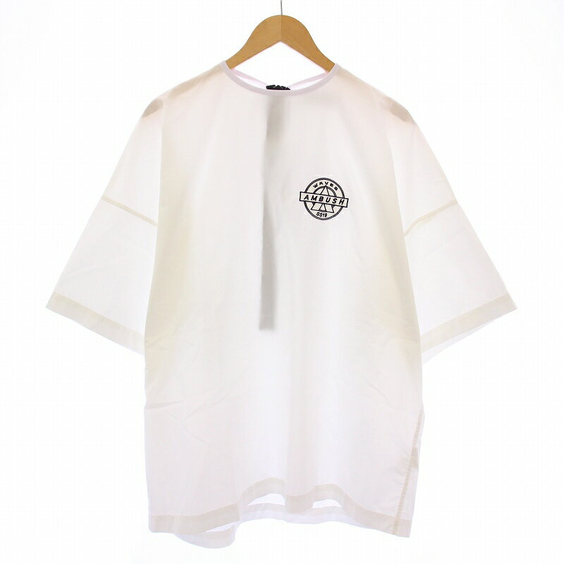 Casual Shirts - 【中古】アンブッシュ AMBUSH Anorak SS Shirt アノラックショートスリーブシャツ 半袖 クルーネック プルオーバー ロゴ 刺繍 1 白 ホワイト /BB メンズ 【ベクトル 古着】 250714