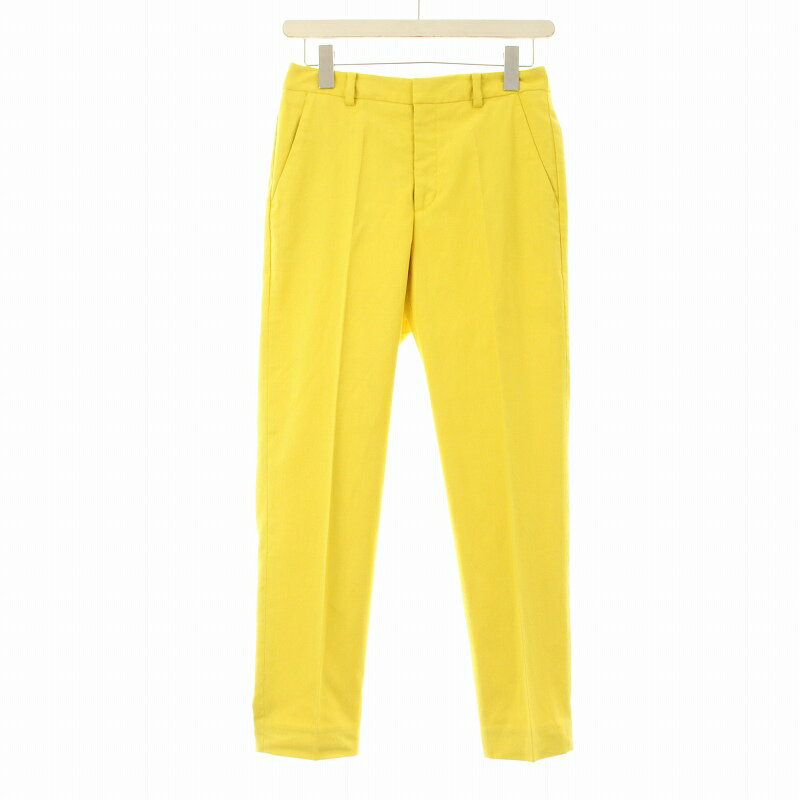 【中古】ユナイテッドアローズ UNITED ARROWS サイドスリット テーパードパンツ クロップド 36 黄 イエロー 1514-240-4589 /OR レディース 【ベクトル 古着】 250718