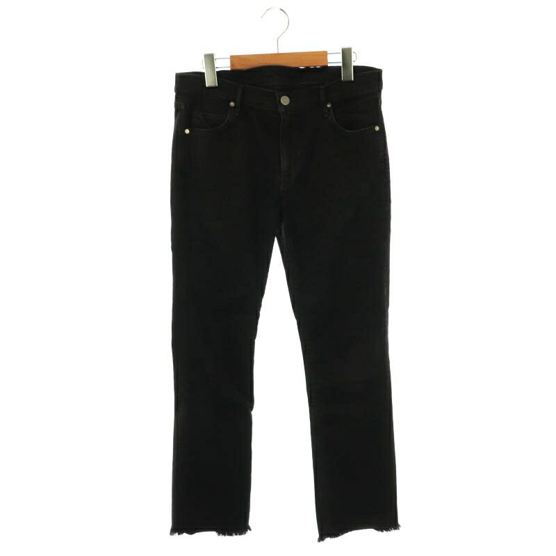 【中古】ドゥーズィエムクラス DEUXIEME CLASSE デニムパンツ テーパード ジッパーフライ コットン 38 黒 /NR ■OS レディース 【ベクトル 古着】 250802