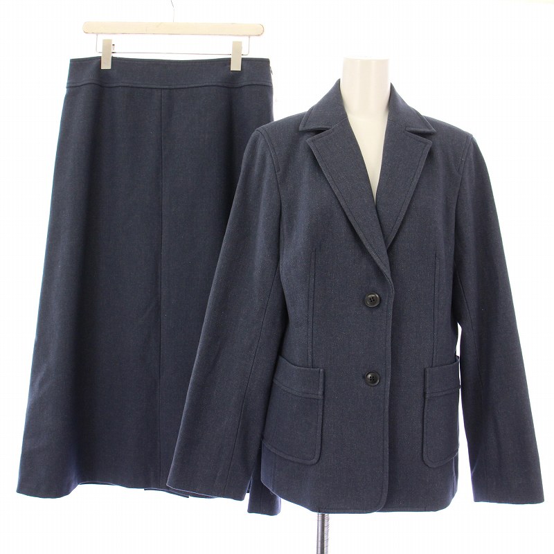 【中古】トラサルディ TRUSSARDI セットアップ テーラードジャケット アウター シングル 総裏地 フレア..