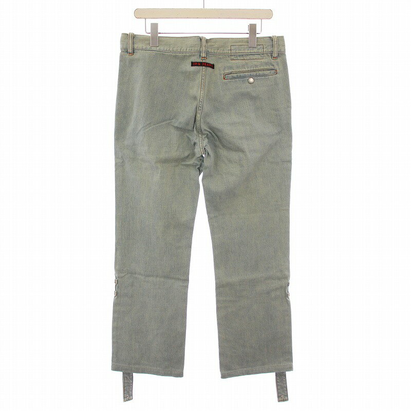 【中古】ジャンポールゴルチエ Jean Paul GAULTIER 90’s デニムパンツ ジーンズ ジップフライ USED加工 50 水色 ライトブルー /BB レディース 【ベクトル 古着】 250804