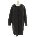 【中古】イエナ IENA ラムウールノーカラーコクーンコート ロング丈 アウター 38 グレー 17020900530230 /AN26 レディース 【ベクトル 古着】 250730(4)