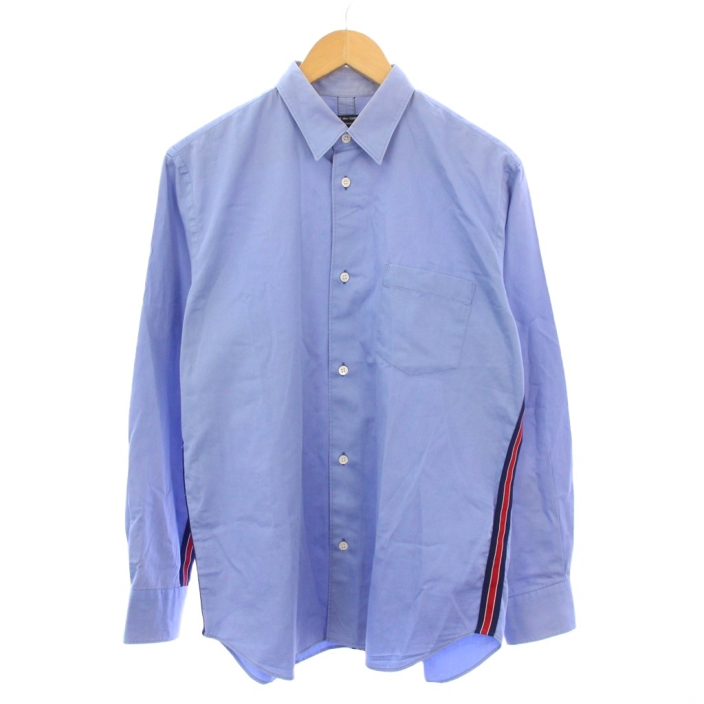 【中古】コムデギャルソンオム COMME des GARCONS HOMME カジュアルシャツ 長袖 レギュラーカラー ストライプ柄 切替 S 水色 ライトブルー /BB メンズ 【ベクトル 古着】 250730