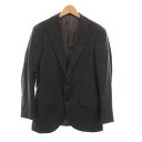 【中古】タキザワ シゲル Takizawa Shigeru CERRUTI 1881 ウール テーラードジャケット 2B ストライプ アウター 46 グレー 紫 501-143-34704-116 /YM メンズ 【ベクトル 古着】 250729