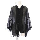 【中古】ワイズ Y's ヨウジヤマモト 22SS LENO CLOTH BOX SHIRT シャツ ブラウス 半袖 オーバーサイズ 2 黒 YW-B24-305...