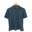 【中古】ドゥクラッセ DoCLASSE スタンドカラーシャツ 半袖 M 紺 ネイビー /AT メンズ 【ベクトル 古着】 250815|詳細画像
