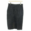 【中古】ハイク HYKE デニムスカート ひざ丈 タイト ジップフライ 2 インディゴ /YT レディース 【ベクトル 古着】 250731