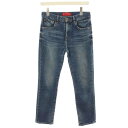 【中古】レッドカード RED CARD ストレッチスリムストレ—トデニムパンツ ジーンズ ウォッシュ加工 カットオフ 23 インディゴ S14421...