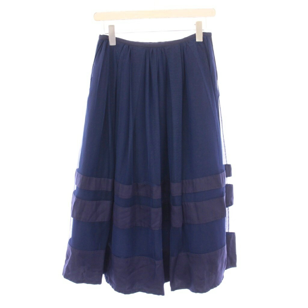 【中古】チェスティ Chesty フレアスカート チュール ミモレ ロング シアー シース...
