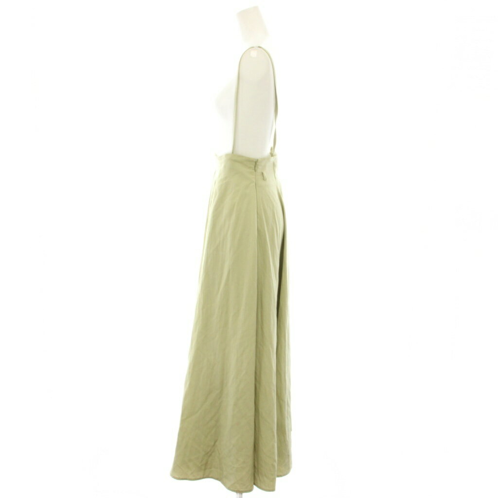 【中古】クラネ CLANE 2WAY サスペンダーマキシスカート SUSPENDER MAXI SKIRT フレアスカート ロング リボン 1 薄黄緑 ライトイエローグリーン 12109-6212 /HN レディース 【ベクトル 古着】 250820