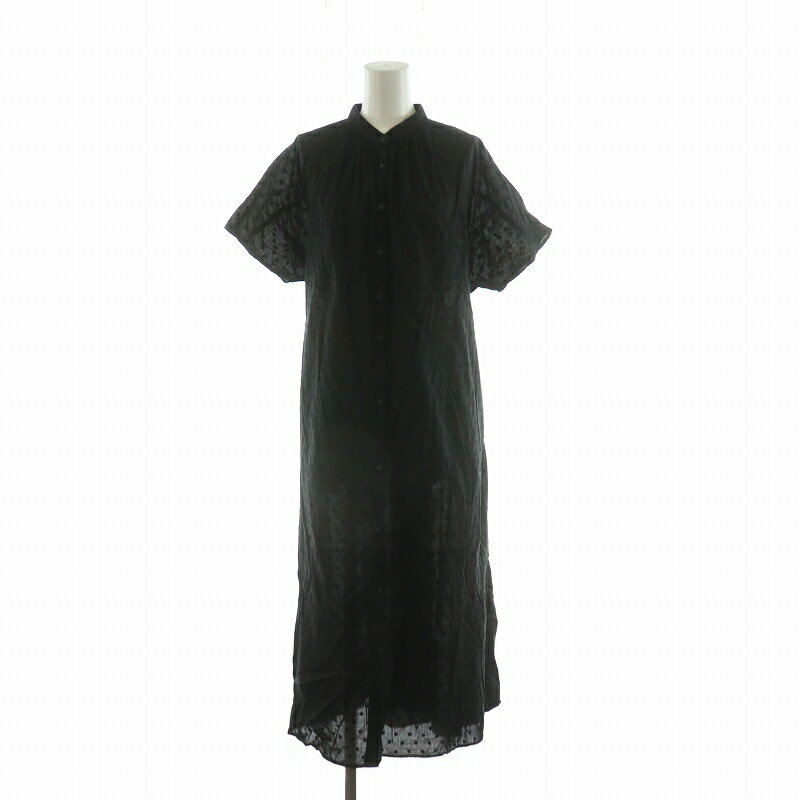 【中古】プードゥドゥ POU DOU DOU ワンピース 半袖 ロング ドット M ブラック 221-114-4700 /NQ レディース 【ベクトル 古着】 250823