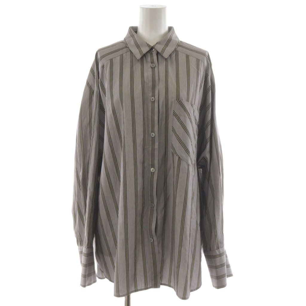 【中古】マチュアード MATURED シャツ ブラウス 長袖 ストライプ柄 F グレー 122500039 /RR レディース 【ベクトル 古着】 250903