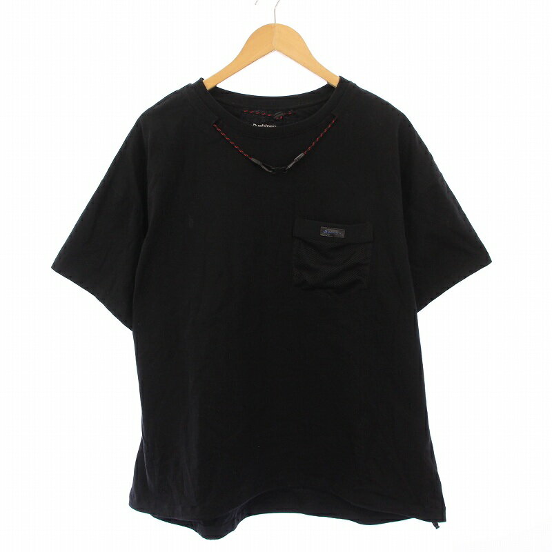 乐天商城 - 【中古】ファイテン phiten HYBRID NECK TEE ハイブリッドネックTシャツ 半袖 クルーネック メッシュ ロゴ L 黒 ブラック /BB メンズ 【ベクトル 古着】 250823