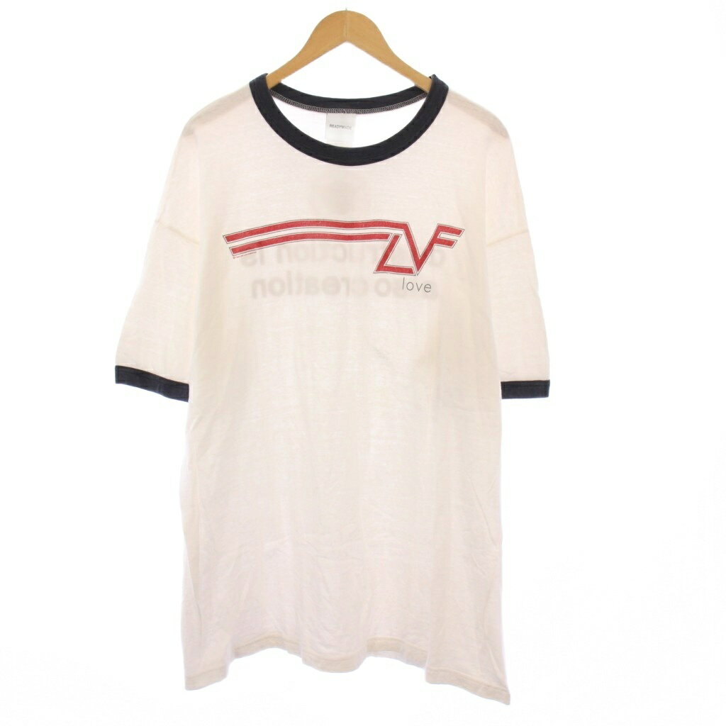 レディメイド READYMADE 24SS SS T-SHIRT RINGER Tシャツ カットソー 半袖 ロゴ XXL 白 RE-CO-WH-00-00-276 /KH メンズ  250829