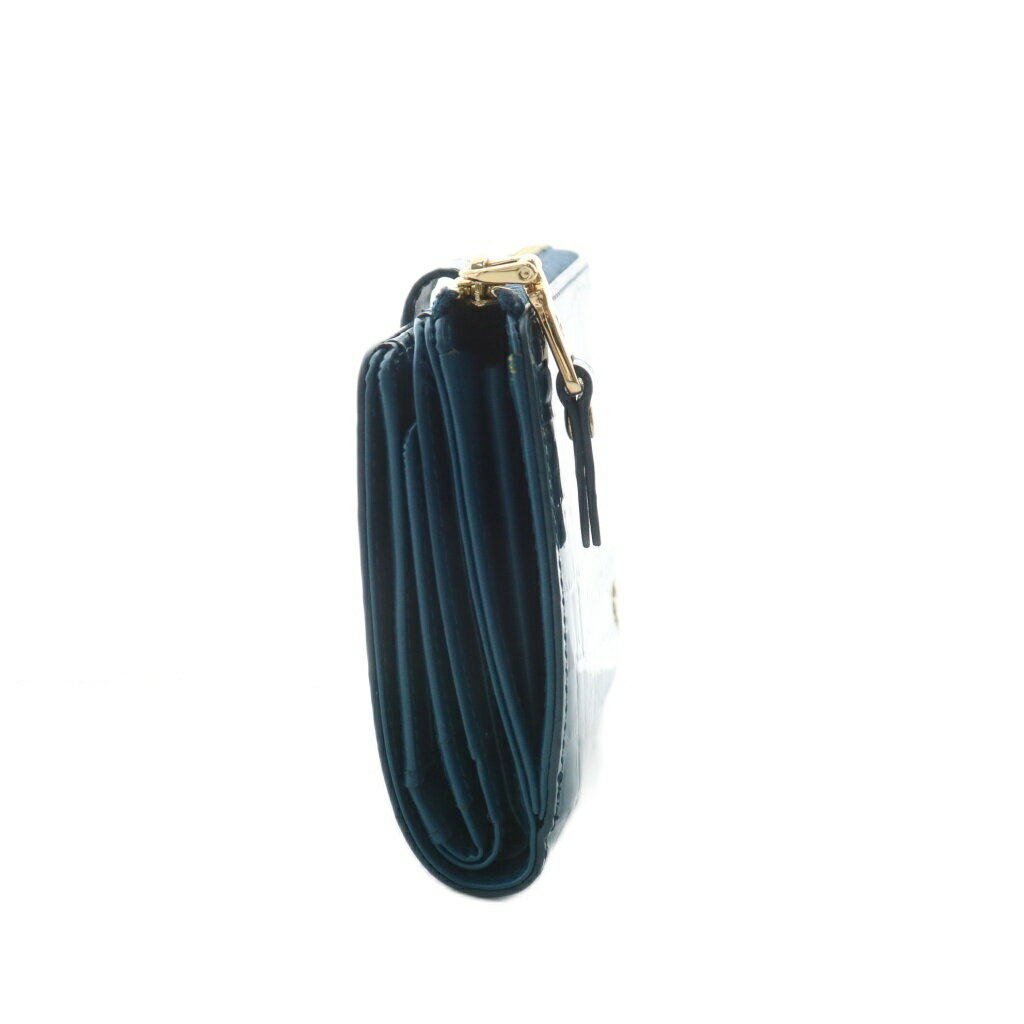 【中古】パトリック コックス PATRICK COX 二つ折り財布 フェイクレザー クロコ型押し ロゴ ブルー /NQ レディース 【ベクトル 古着】 250906