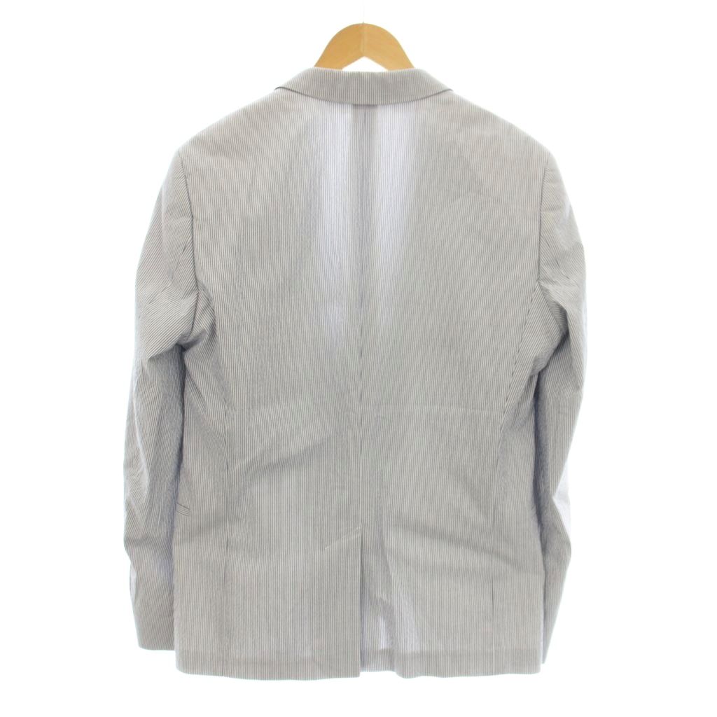 【中古】ヒューゴボス HUGO BOSS シングルスーツ セットアップ 上下 テーラードジャケット 背抜き パンツ ジップフライ ストライプ柄 I48 青 ブルー 白 ホワイト 10205332 /KU メンズ 【ベクトル 古着】 250909