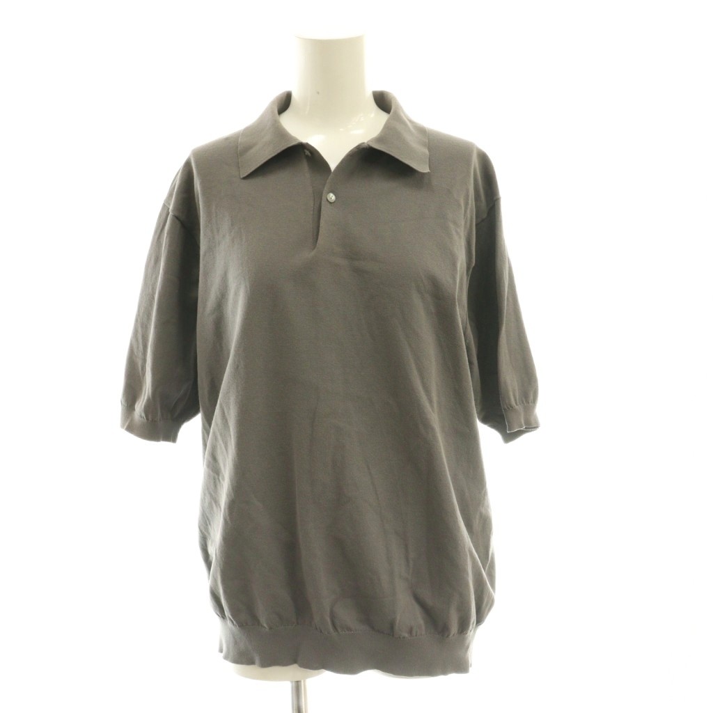 【中古】ユナイテッドアローズ UNITED ARROWS ポロシャツ 半袖 L グレー /SS ■OS レディース 【ベクトル 古着】 260105
