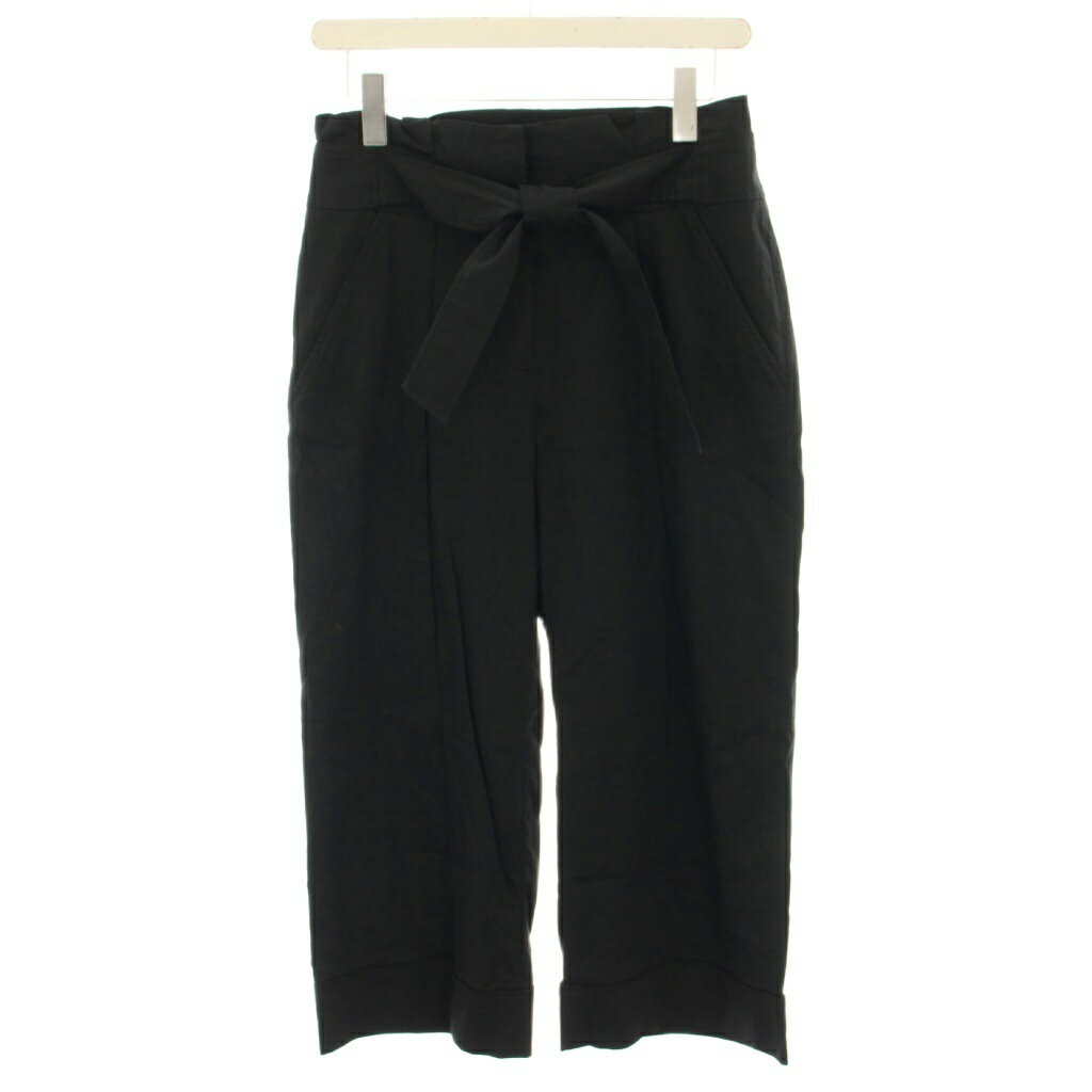 Nylon, Rayon, Polyester - 【中古】セオリーリュクス theory luxe オーガニッククランチナット ORGANIC CRUNCH NATT ガウチョパンツ ワイドパンツ リボン 麻 リネン 38 黒 ブラック 03-8106462-050-038 /YT レディース 【ベクトル 古着】 250918
