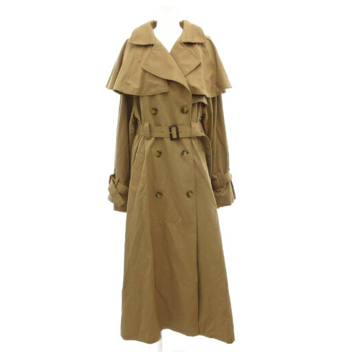 【中古】キャンディストリッパー Candy Stripper トレンチコート 2 ベージュ ベルト 裏地チェック ダブル ケープデザイン /AE レディース 【ベクトル 古着】 251016