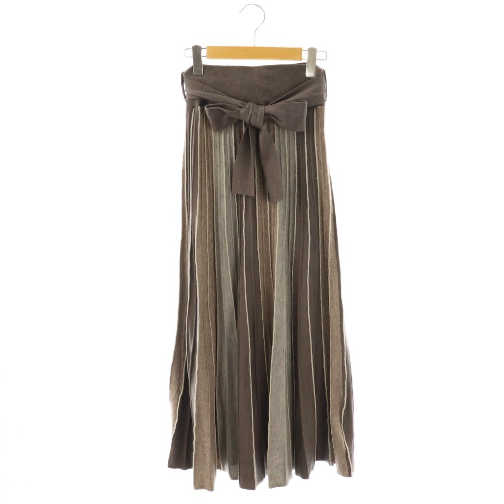 【中古】ラグナムーン LagunaMoon ニットスカート フレア マキシ ロング F グレー /AT ■OS レディース 【ベクトル 古着】 251010