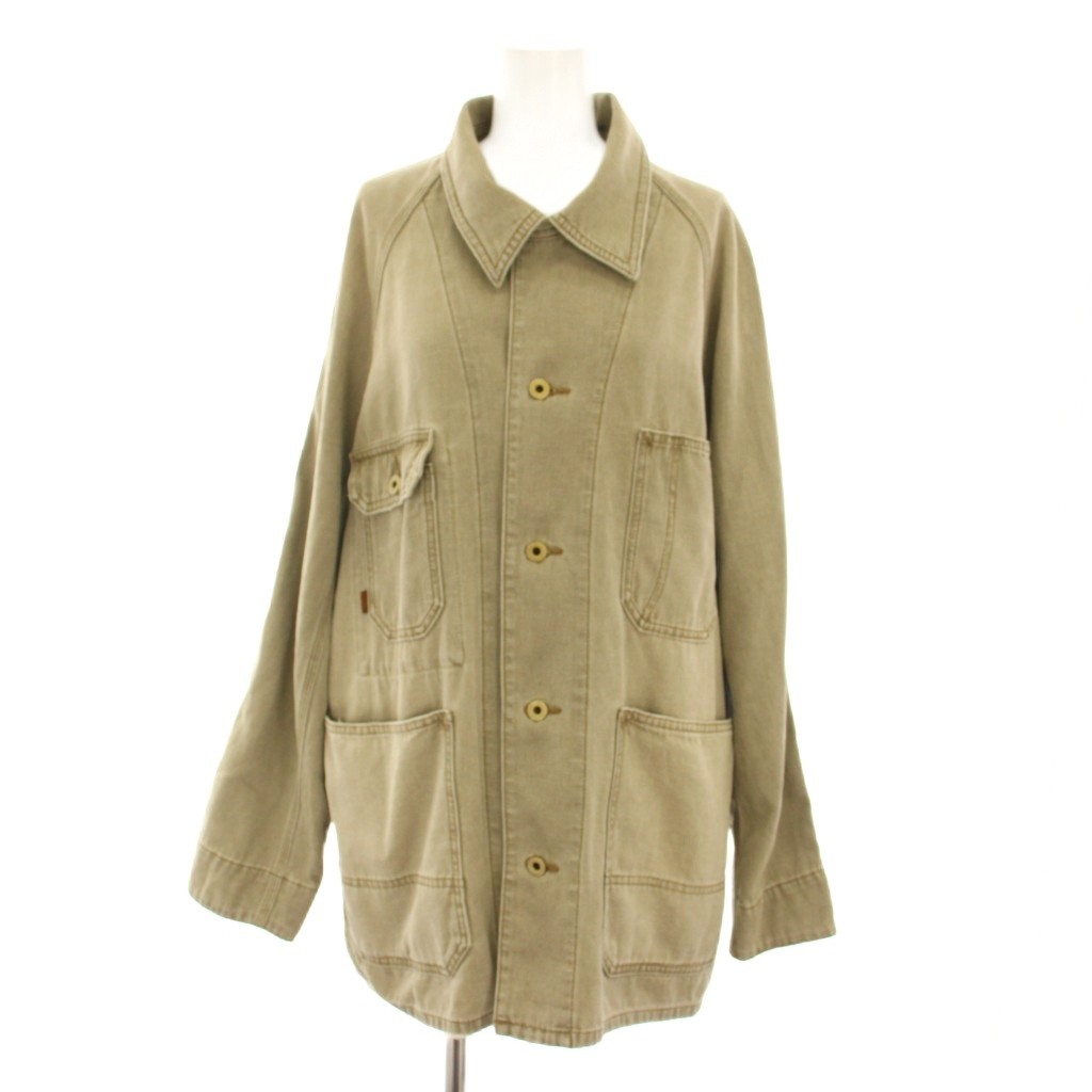 【中古】スピック&スパン Spick&Span ファイブアンドハーフ 5 1/2 ダックカバーオールズ DUCK COVERALLS デニムジャケット ジージャン Gジャン アウター 28 ベージュ 25011200201010 /YT レディース 【ベクトル 古着】 250916