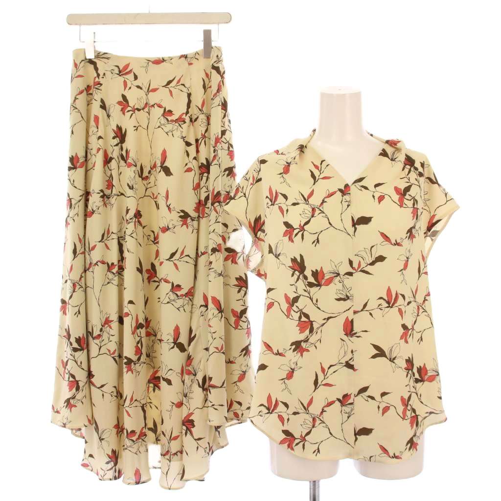 【中古】セオリー Theory セットアップ シャツ ブラウス プルオーバー 半袖 フレンチスリーブ Vネック ..