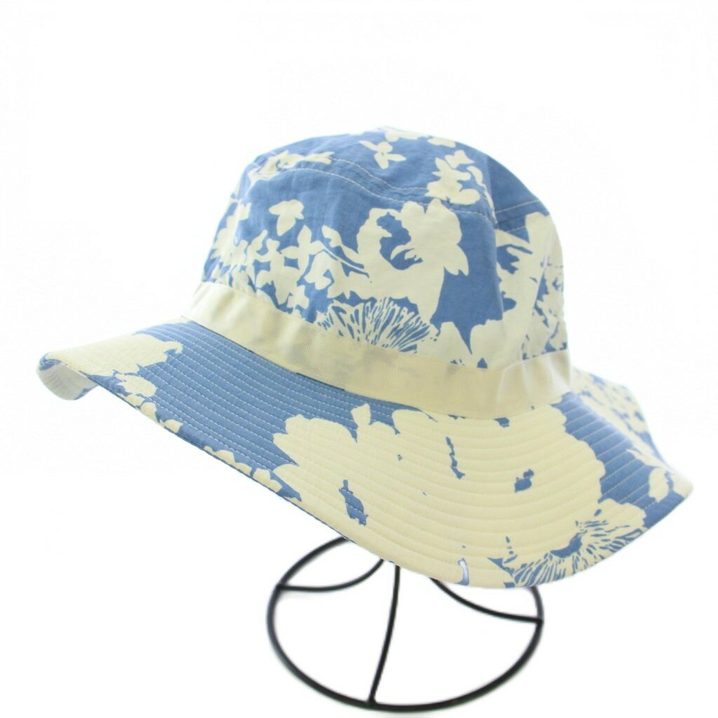 【中古】パタゴニア Patagonia バケットハット バケハ 帽子 花柄 総柄 ナイロン バイカラー M 水色 ラ..