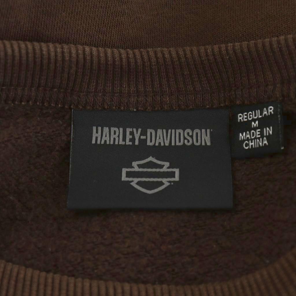 【中古】ハーレーダビッドソン HARLEY DAVIDSON ステイプル エンブロイダリー スウェットシャツ トレーナー ロゴ M 茶 ブラウン 96029-23VM /AN43 メンズ 【ベクトル 古着】 250924