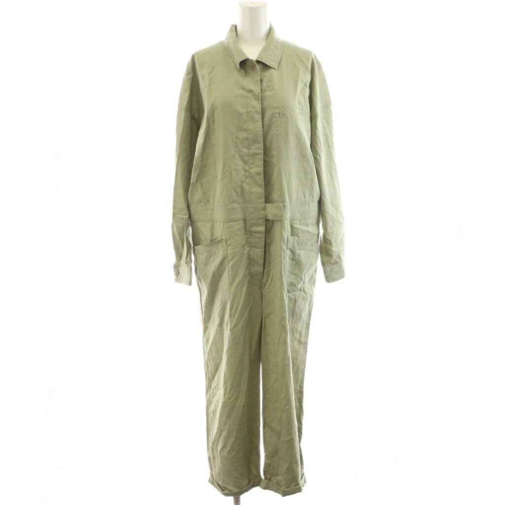 【中古】イエナ IENA リヨセルリネンジャンプスーツ オールインワン 長袖 麻 リネン混 38 ライトグリーン 20-040-900-0350-1-0 /AN18 レディース 【ベクトル 古着】 251006