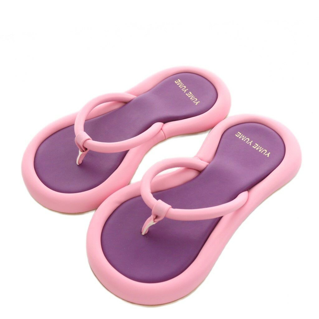 【中古】未使用品 ユメユメ YUME YUME EIGHT FLIP-FLOP トングサンダル フェイクレザー 22.0cm ピンク ..