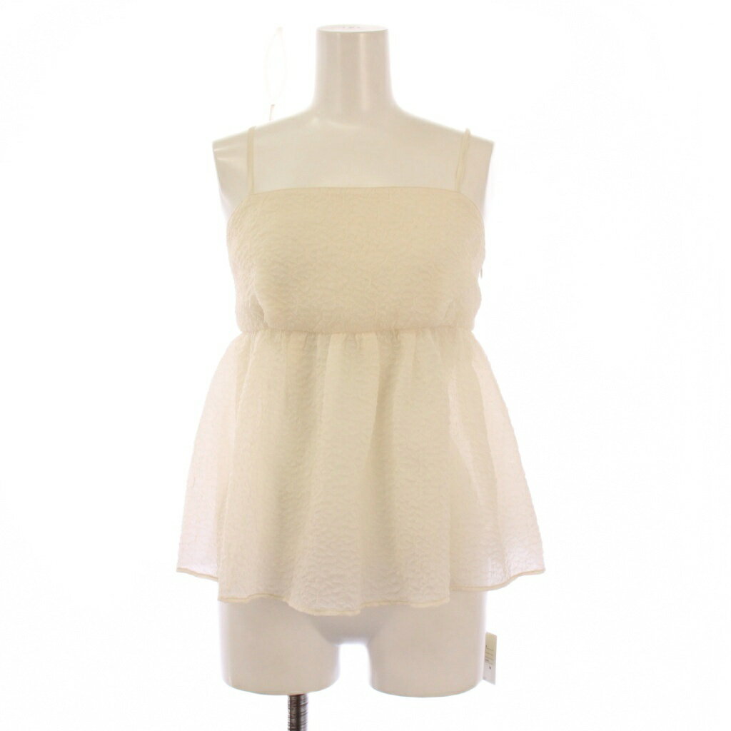 【中古】未使用品 デイシー deicy キャミソール フレアシャツ ブラウス シアー シースルー F アイボリ..