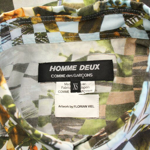【中古】コムデギャルソンオムドゥ COMME des GARCONS HOMME DEUX AD2020 カジュアルシャツ 半袖 レギュラーカラー 総柄 XS マルチカラー /BB メンズ 【ベクトル 古着】 251012