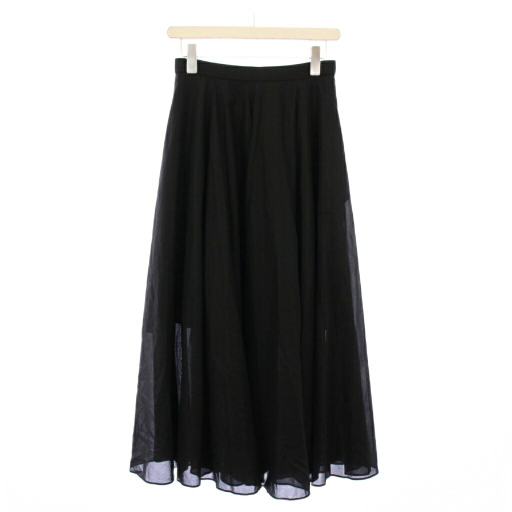 【中古】アナイ ANAYI 24SS チンツオーガンジーサーキュラースカート フレア ギャザー マキシ ロング ワンカラー 38 黒 ブラック 10241711230 /BB レディース 【ベクトル 古着】 251018