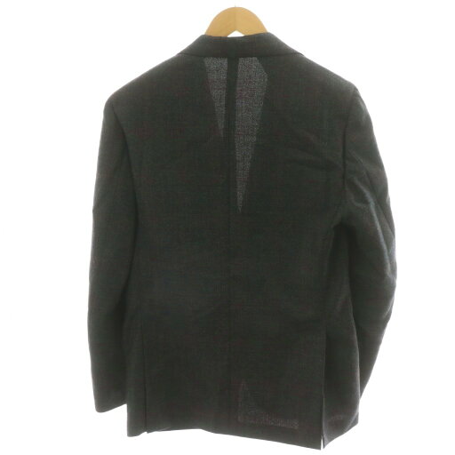 【中古】ラルディーニ LARDINI Tessuto Esclusivo スーツ セットアップ テーラードジャケット シングル パンツ スラックス チェック柄 ウール 46 チャコールグレー JQ0823AQ /AN58 メンズ 【ベクトル 古着】 251017