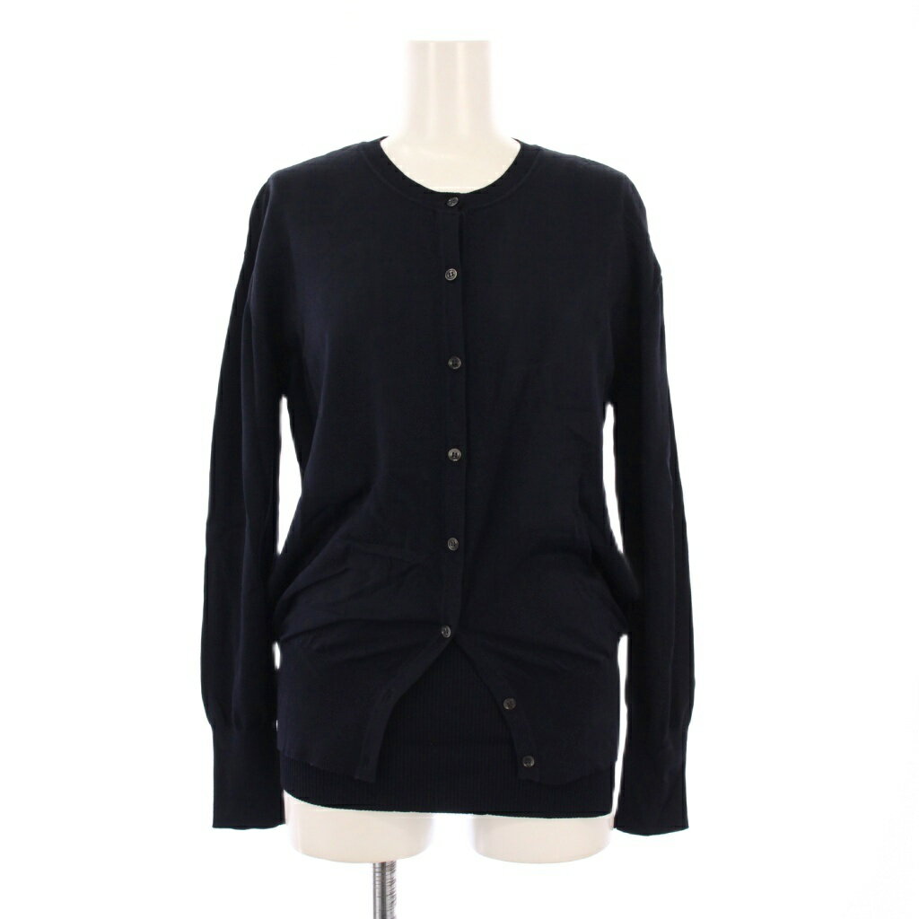 【中古】リエス Liesse アンサンブルニット カーディガン 長袖 ノースリーブ クルーネック 薄手 ストレッチ リブ F 黒 ブラック /BB レディース 【ベクトル 古着】 251029