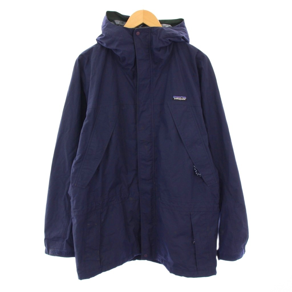 【中古】パタゴニア Patagonia STORM JACKET ストームジャケット ナイロン アウター フード ロゴ M 紺 ネイビー /BB メンズ 【ベクトル 古着】 251023