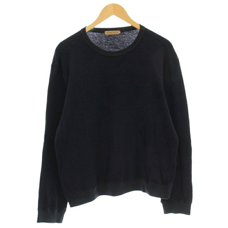 【中古】エトロ ETRO ニット 長袖 コットン ウール セーター 長袖 L ネイビー 紺 162-1Y502-9612 /☆G ..