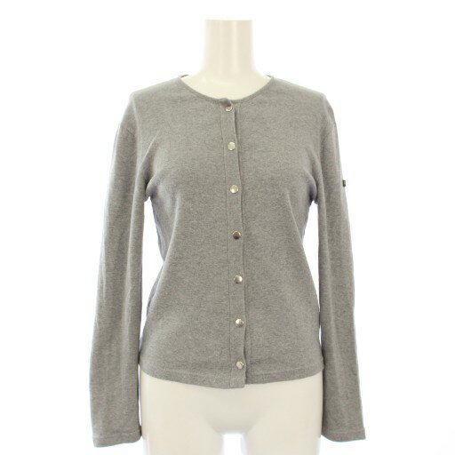 【中古】ルミノア Leminor カーディガン スナップボタン 長袖 フランス製 1 グレー /TK レディース 【..