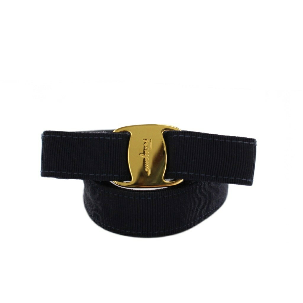 【中古】サルヴァトーレフェラガモ Salvatore Ferragamo ヴァラリボン ベルト XS 紺 ネイビー 6085 /YM レディース 【ベクトル 古着】 251117