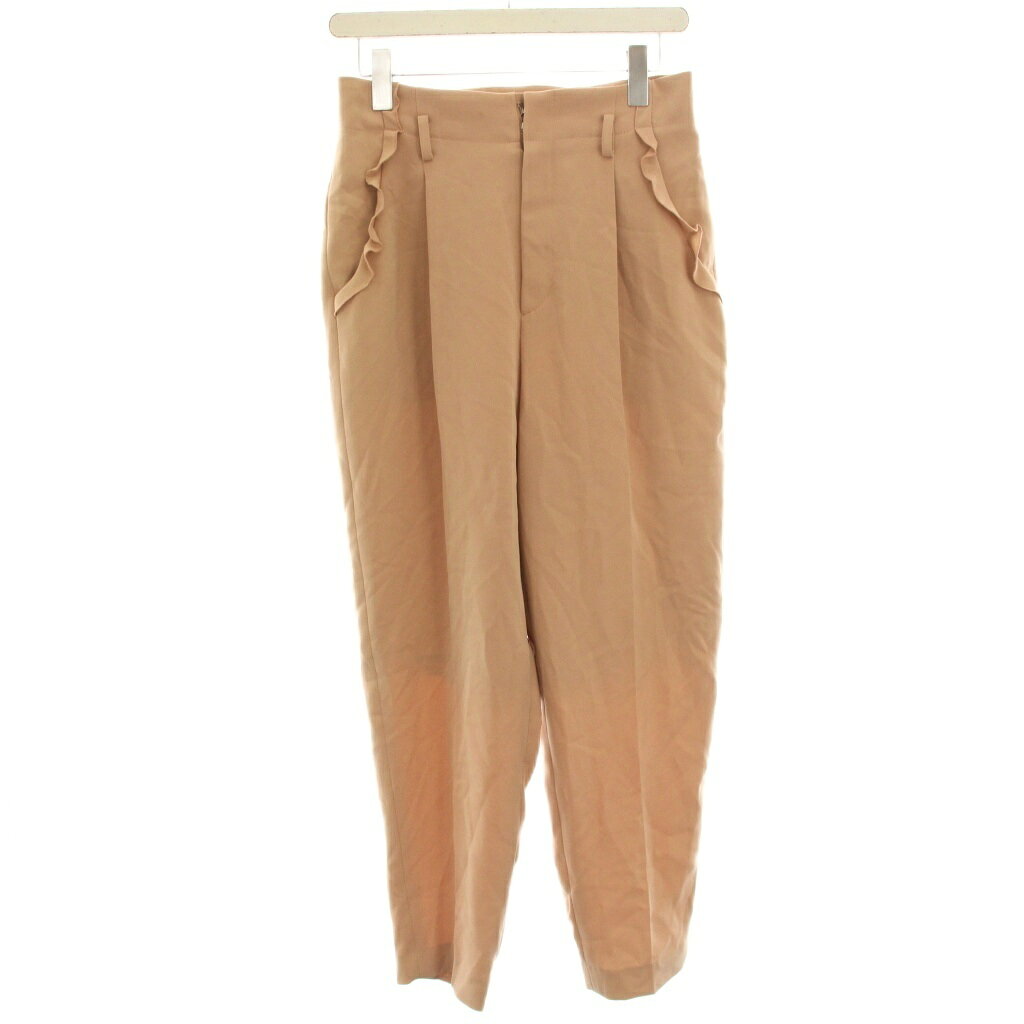 ルルロジェッタ ルールロジェット leur logette テーパードパンツ スラックス フリル タック 1 ピンクベージュ 05232 /HN レディース  251121