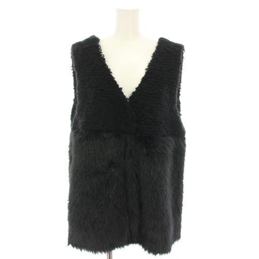 Rakuten - 【中古】リット Ritto ループファーベスト ROOP FUR VEST ニットベスト フェイクファー モヘヤ混 FREE 黒 ブラック 202490-FT /YT レディース 【ベクトル 古着】 251113