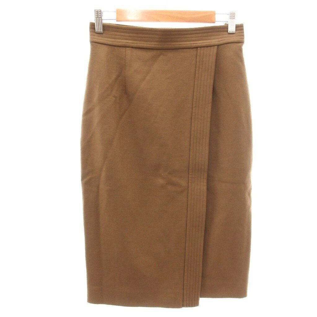 樂天商城 - 【中古】ユナイテッドアローズ UNITED ARROWS タイトスカート ウール ラップ風 38 茶 ブラウン ひざ丈 /YJ レディース 【ベクトル 古着】 251227