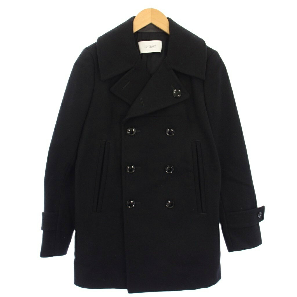 【中古】アストラット ASTRAET ウールメルトンPコート ピーコート アウター 1 黒 ブラック 5425-299-00..