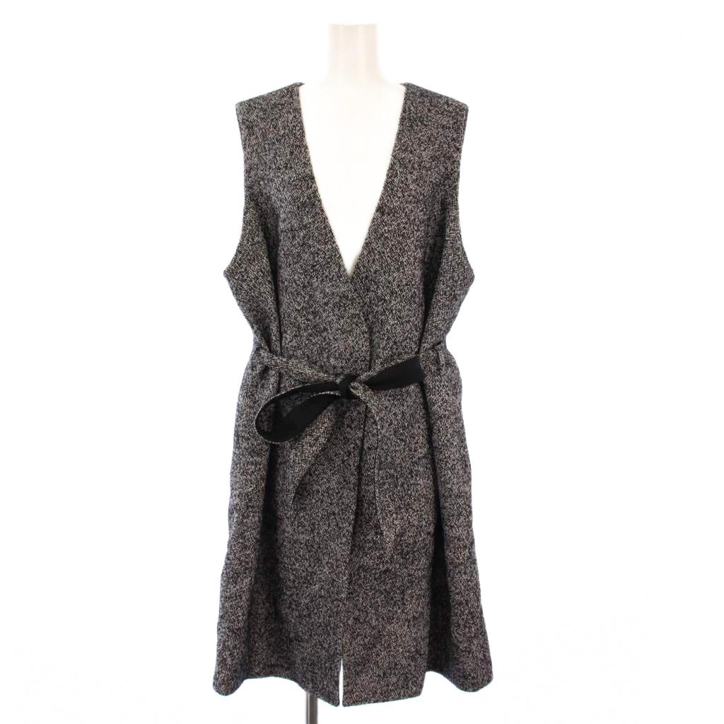 【中古】ネミカ NEMIKA ツイードベスト ロングジレ 17+ グレー /KH レディース 【ベクトル 古着】 251204