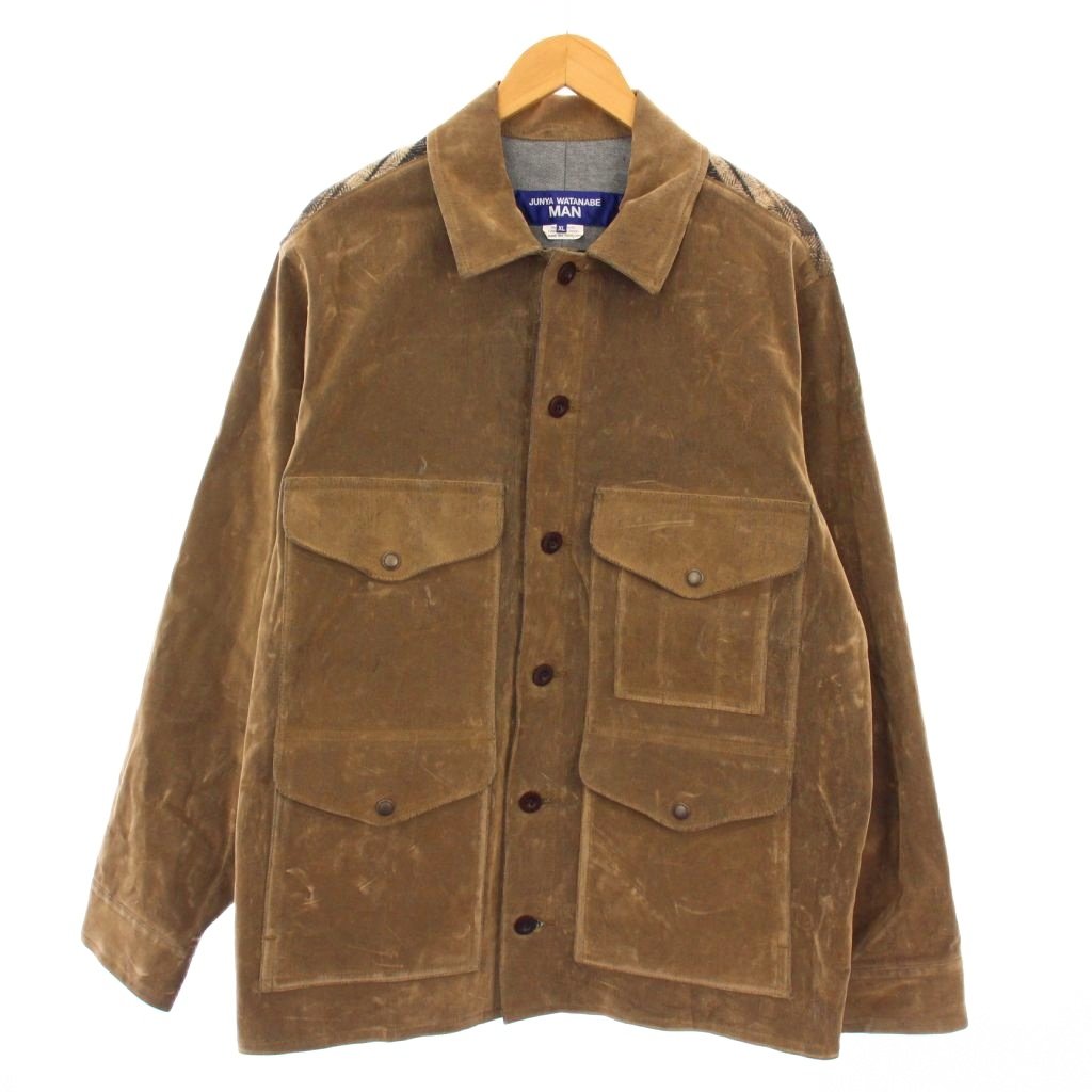 ジュンヤワタナベマン JUNYA WATANABE MAN コムデギャルソン フィルソン FILSON 25AW ステンカラージャケット チェック切替 XL 茶 WP-J016 /KH メンズ  251212