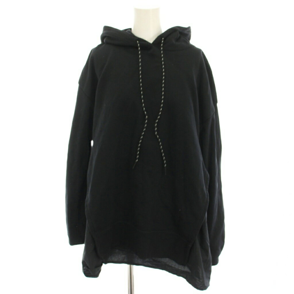 【中古】ズッカ zucca パーカー スウェット トレーナー 長袖 切替 ドッキング M 黒 ブラック ZU01JJ124 /YT レディース 【ベクトル 古着】 251216